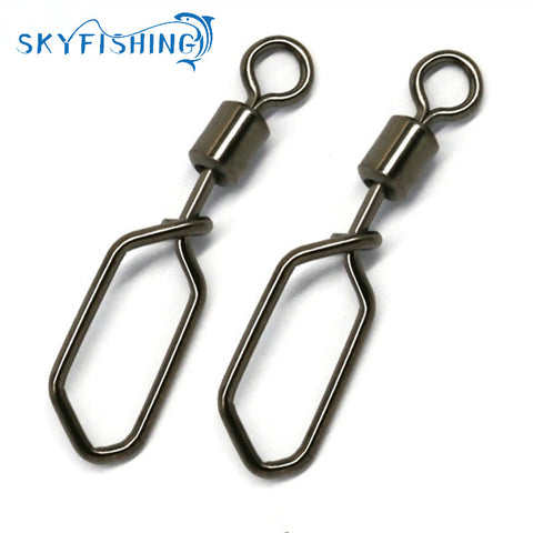 20pcs/lot Hooked Snap Pin Stainless Steel Fishing Barrel Swivel Safety Snaps Hook Lure Accessories Connector Snap Pesca