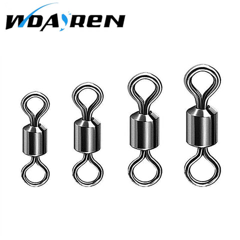 20PCS Ball Bearing Swivel Solid Rings Fishing Connector 1CM Length Ocean Boat Fishing Hooks FA-235