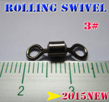 2015new fishing rolling swivels size:6#---3/0# high carbon steel quantity:100pcs/lot professional quality choose what you need!