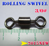 2015new fishing rolling swivels size:6#---3/0# high carbon steel quantity:100pcs/lot professional quality choose what you need!