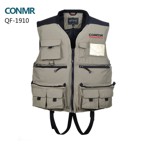 Fishing vest Men professional fishing life vest multi-pocket waterproof hunting Clolthes apparel waistcoats jacket YKK zipper