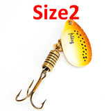1PC Size0-Size5 Fishing Lure pesca Mepps Spinner bait Spoon Lures With Mustad Treble Hooks Peche Jig Anzuelos