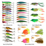 Goture 33pcs/31pcs Lure Kit Minnow/Popper/Crankbait/Spinner Bait/Frog Lure/Metal Spoon/Squid