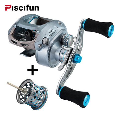 Premier Baitcasting Reel Extra Lightweight Spool 7BB 6.5: 1 179g Right or Left Hand Bait Casting Fishing Reel