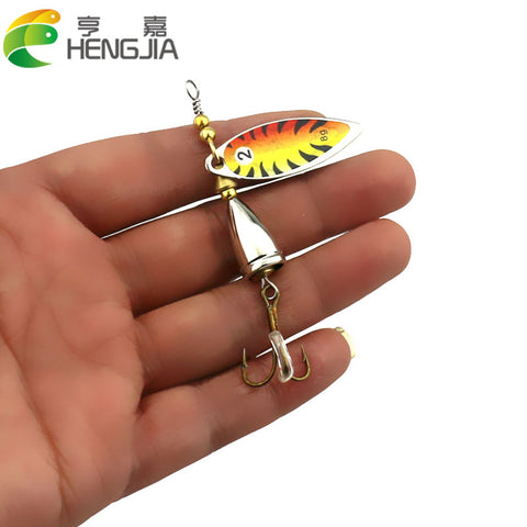 HENGJIA 1PC Spinner bait spoon bait Fishing Lures 7.8CM 10G Hard Fishing Tackle Metal Isca Artificial Sequins Fishing hooks