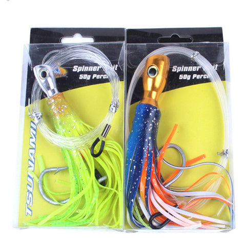 Big tuna fishing squid baits , saltwater fishing trolling lure baits , big hook skirt octopus baits lure sea big lure baits