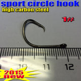 2015 new fishing  sport circle hooks  size:6#--5/0#  high carbon steel quantity:100pcs/lot sharp hooks