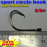 2015 new fishing  sport circle hooks  size:6#--5/0#  high carbon steel quantity:100pcs/lot sharp hooks