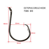 50pcs Premium Quality Chemically Sharpened Octopus Circle Hooks Fishing Hook Fishing Tackle