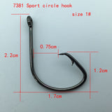 100pcs 7381 turtles fishing Hooks Octopus/Circle Sport Circle Hook size 1# 1/0# 2/0# 3/0# 4/0# 5/0#
