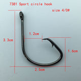100pcs 7381 turtles fishing Hooks Octopus/Circle Sport Circle Hook size 1# 1/0# 2/0# 3/0# 4/0# 5/0#
