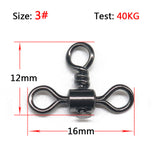 50Pcs/lot fishing accessories swivels fishing 3 Way Fishing Rolling Swivel snap barrel Swivel with snap Fishing Connector