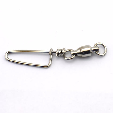 10Pcs/lot Fishing Swivels Snap Rolling Swivel Connector Ball Bearing Curve Type Pin Stainless Steel Fishing accessories