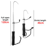 60/120cm Aluminum Alloy Spear Hook Sea Telescopic Fishing Gaff Stainless Steel Fish Tackle Outdoor Fishing